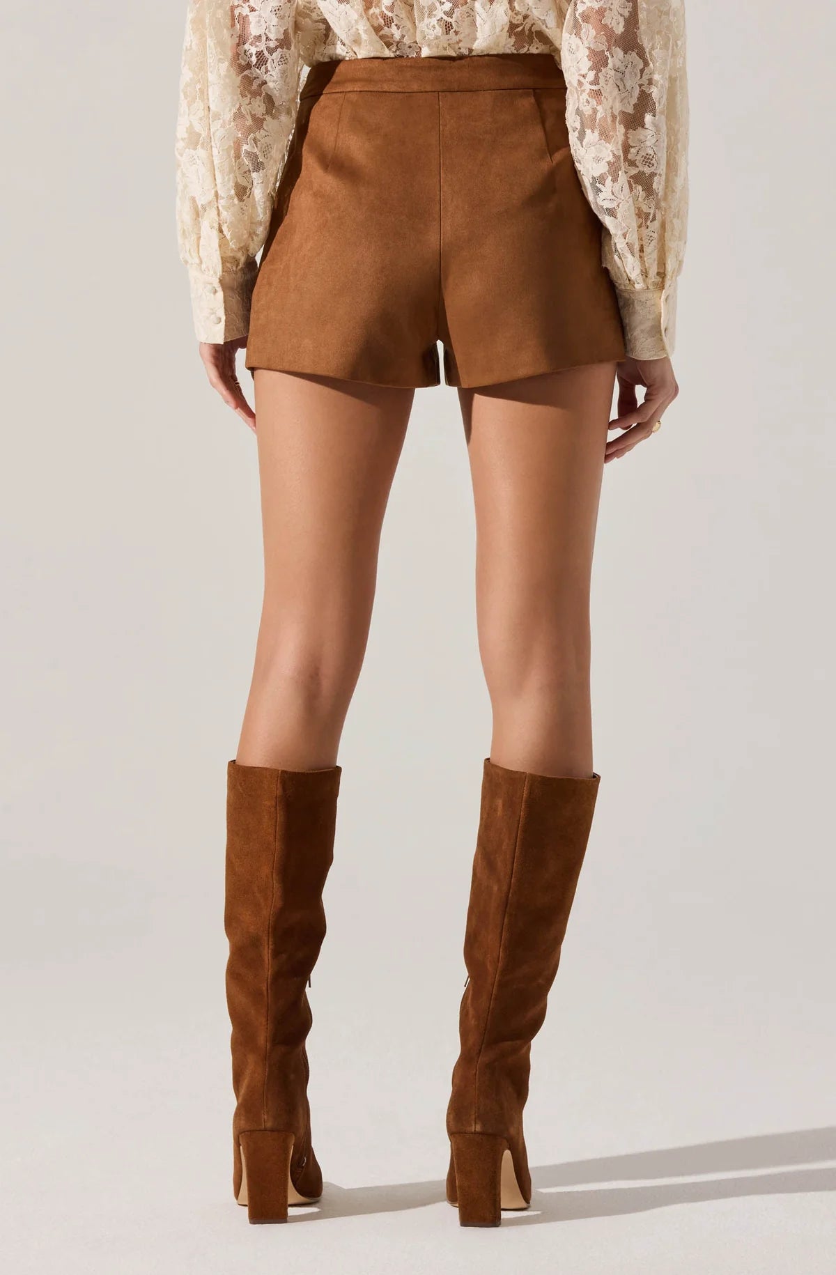jade faux suede shorts