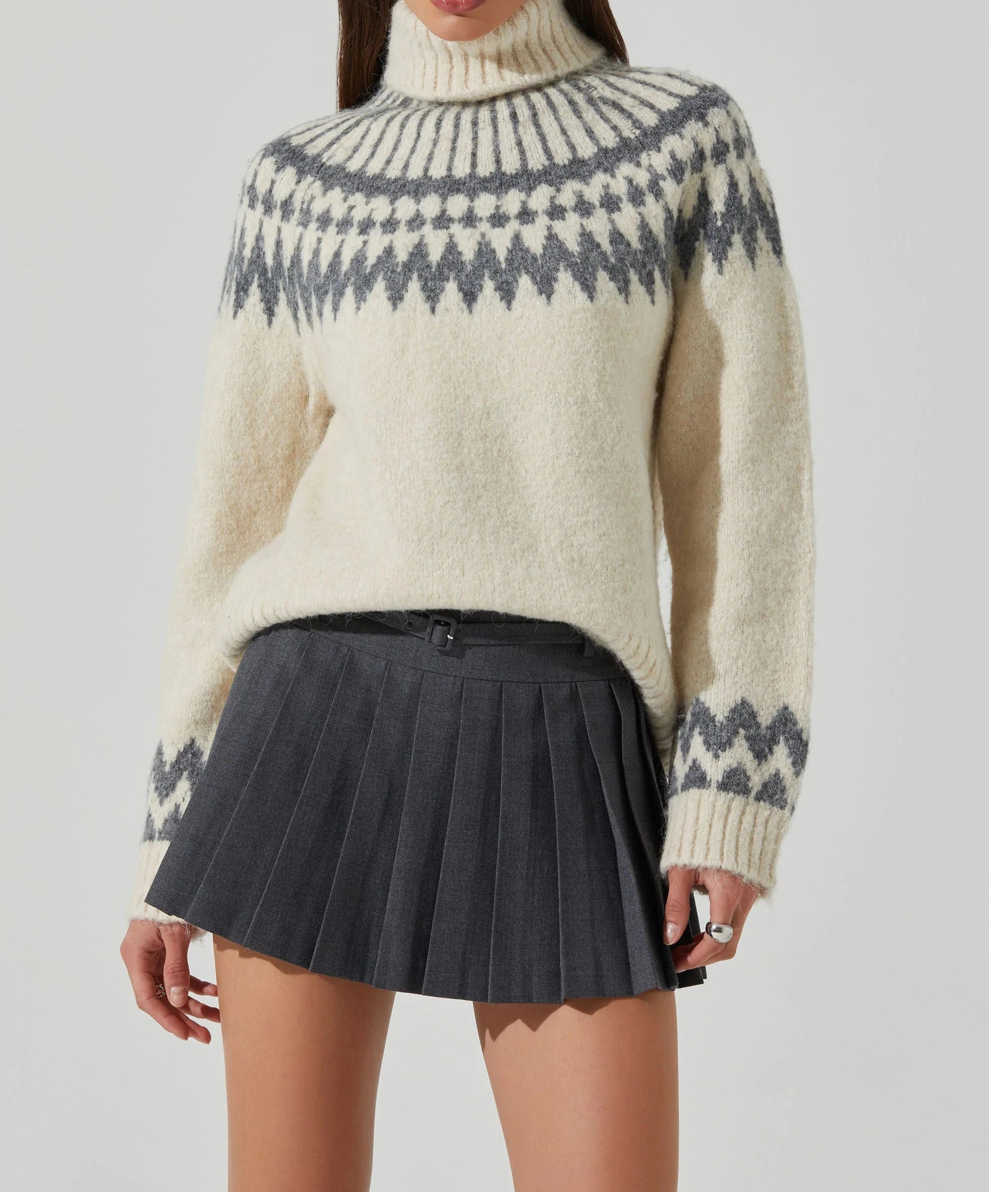 Frame fair isle wool popular turtleneck sweater