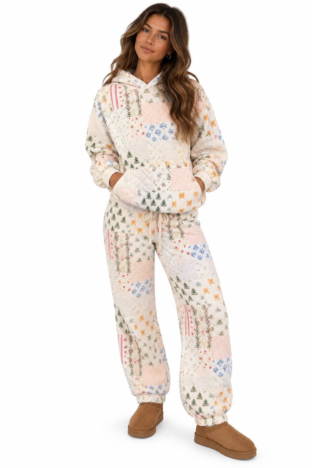 quilted holiday joggers