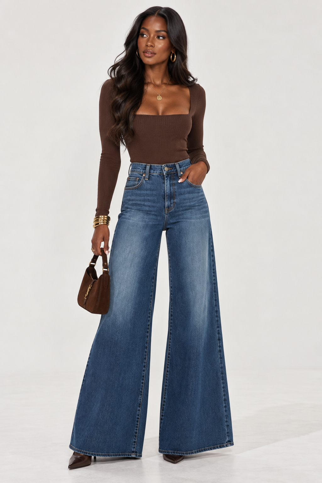 Izzy mid rise wide leg