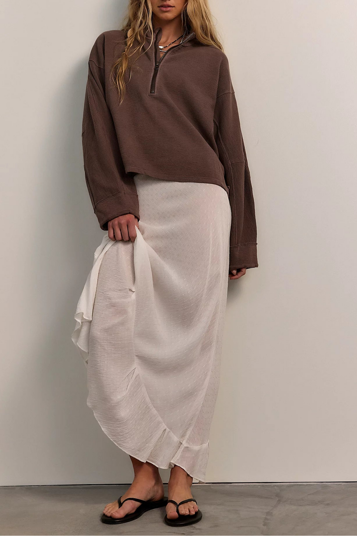 Celeste Quarter Zip brown
