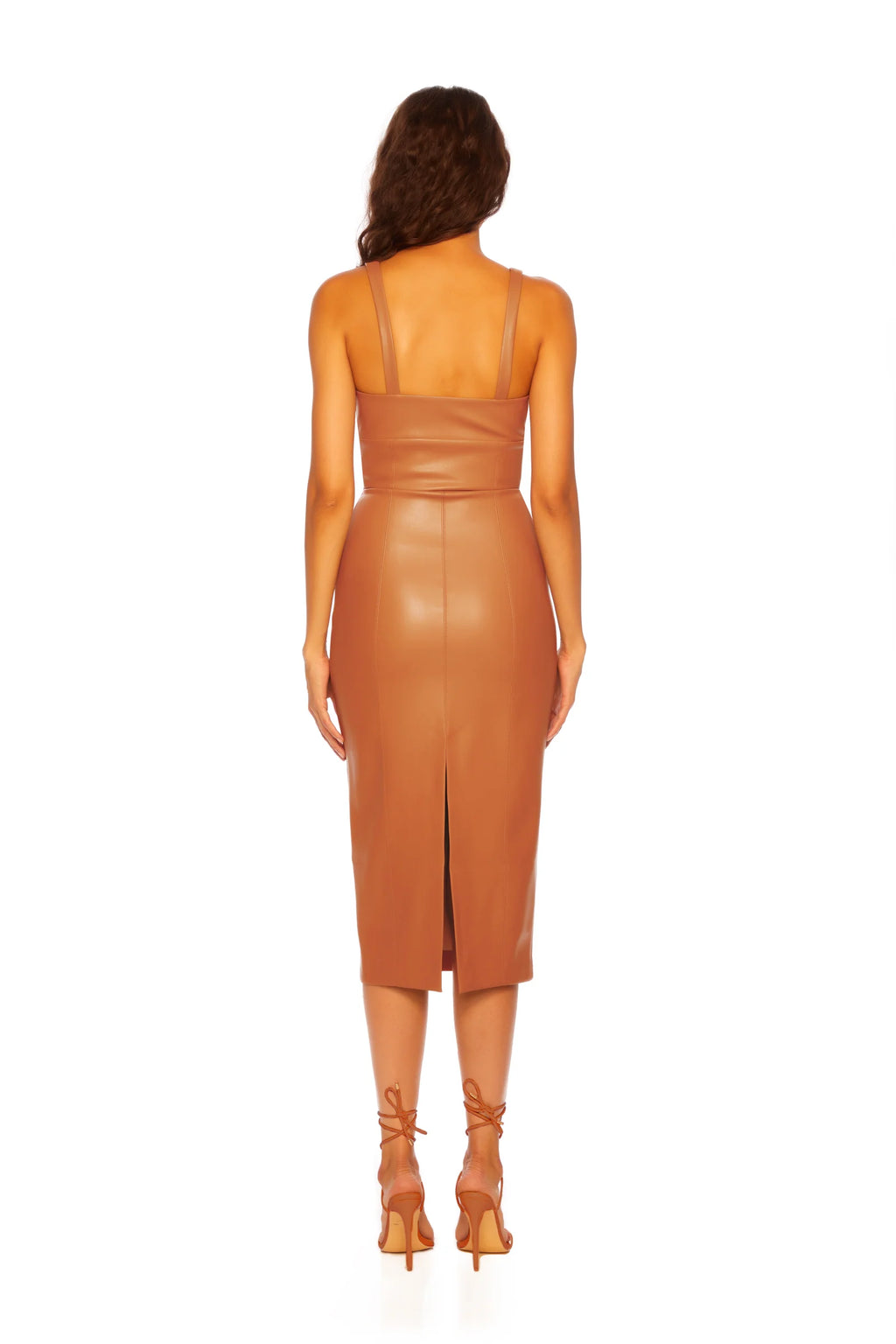 Susana Monaco Faux Leather V Dress