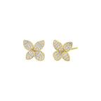 Adinas small pavé fancy flower stud earrings