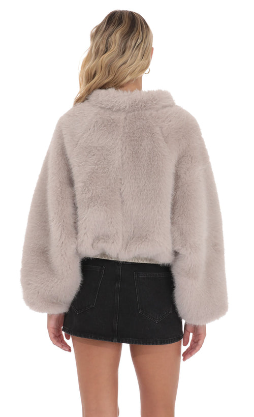 faux fur bomber jacket