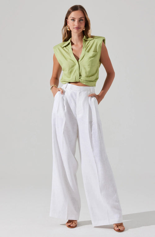 ASTR Milani Wide Leg Trouser Pants White