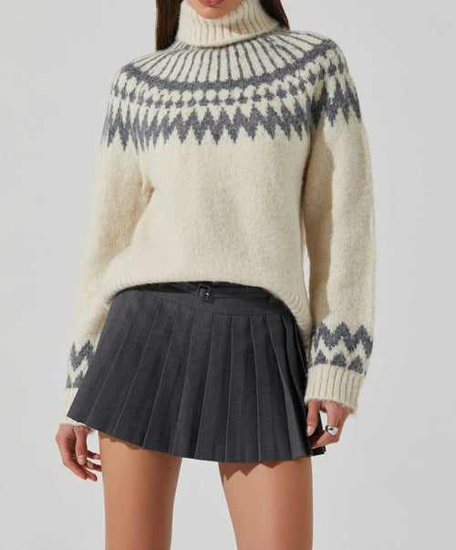 ASTR Leka Fair Isle Turtleneck Sweater