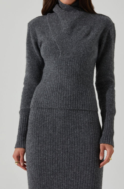 ASTR Neve High Neck Crossover Sweater