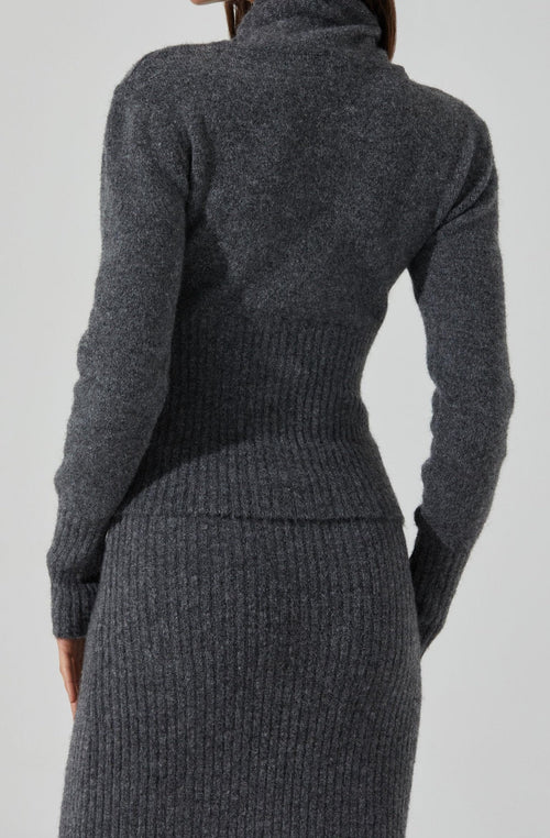 ASTR Neve High Neck Crossover Sweater