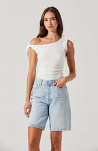 Lora textured off shoulder white