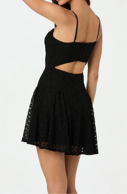lace bustier mini dress