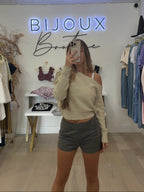 maria suede shorts