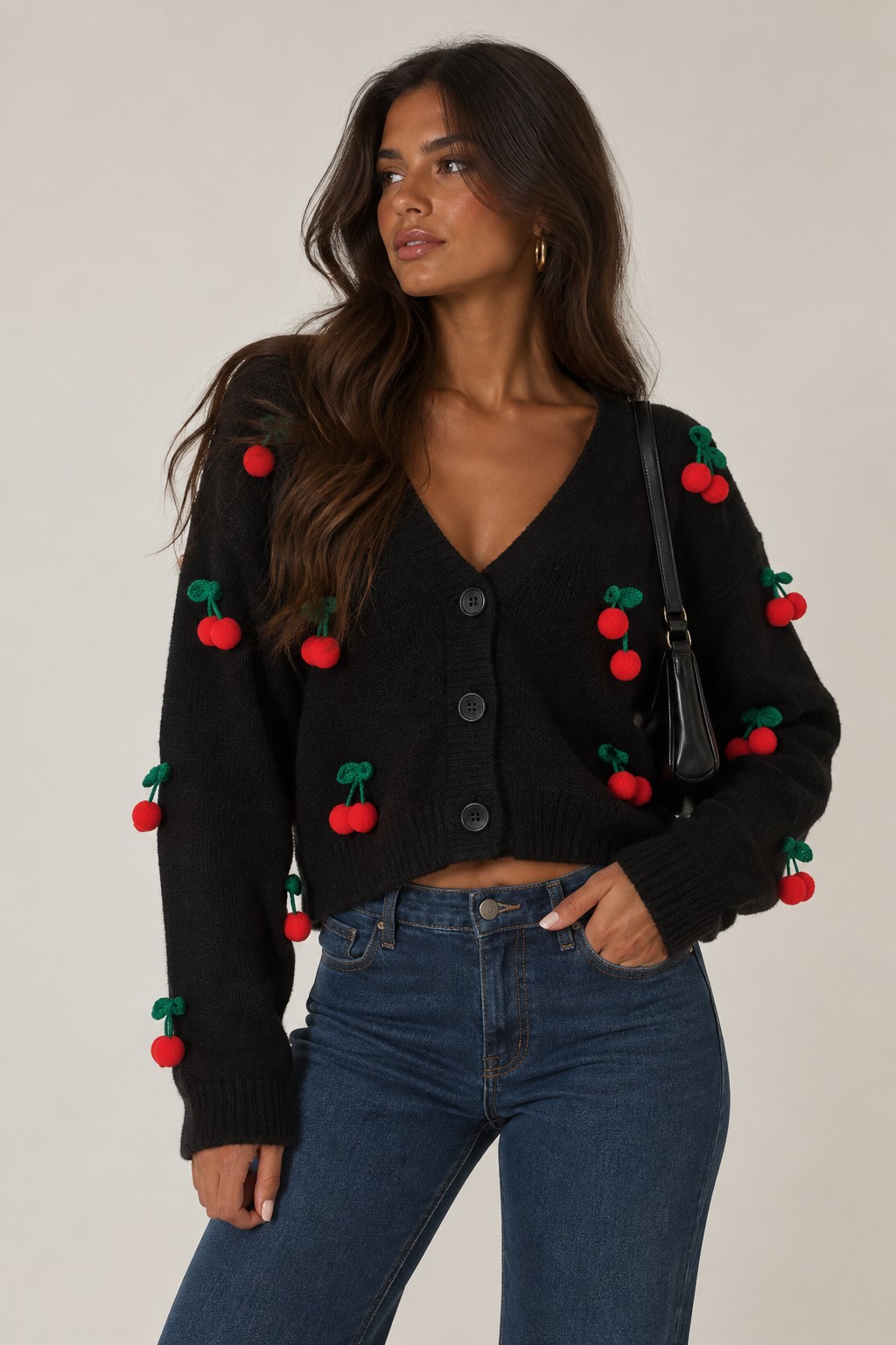 3D Cherry Cardigan