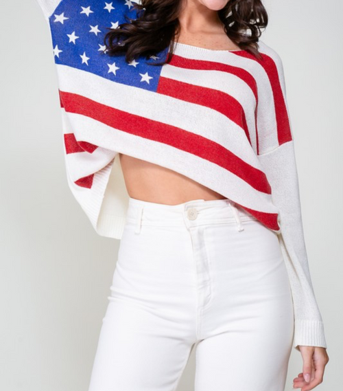 Timing American Flag Sweater