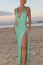 knit beachwear dress