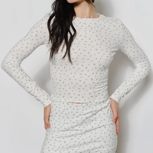 Flower Fitted Long Sleeve
