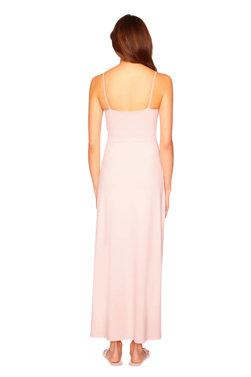 Susana Monaco string flare slit maxi dress