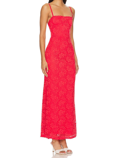 NIA Vetiver Lace Maxi Dress