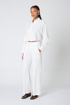 NIA sage white linen pants