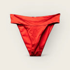 Red High Waisted Bikini Bottoms
