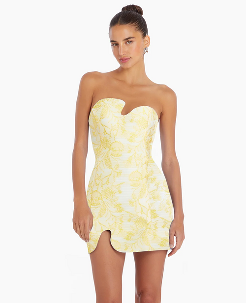 Amanda Uprichard Strapless Puzzle Mini Dress