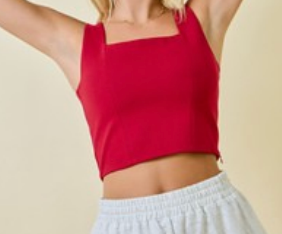 Crimson Cropped Tank