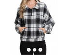 Half Zip Plaid Pull Over