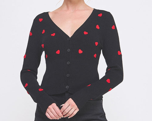 Sculpted 3D Heart Cardigan