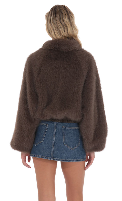 faux fur bomber jacket