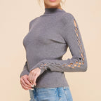 Soft Ribbed Fitted Mock Sweater