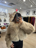 FP Paris Cropped Faux Fur Jacket