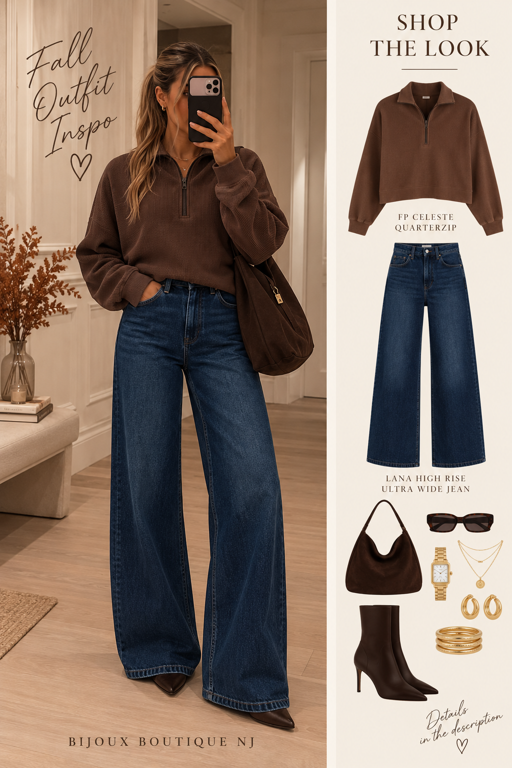 Celeste Quarter Zip brown